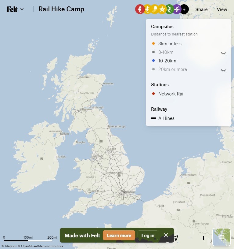 The  Rail-Hike-Camp  map