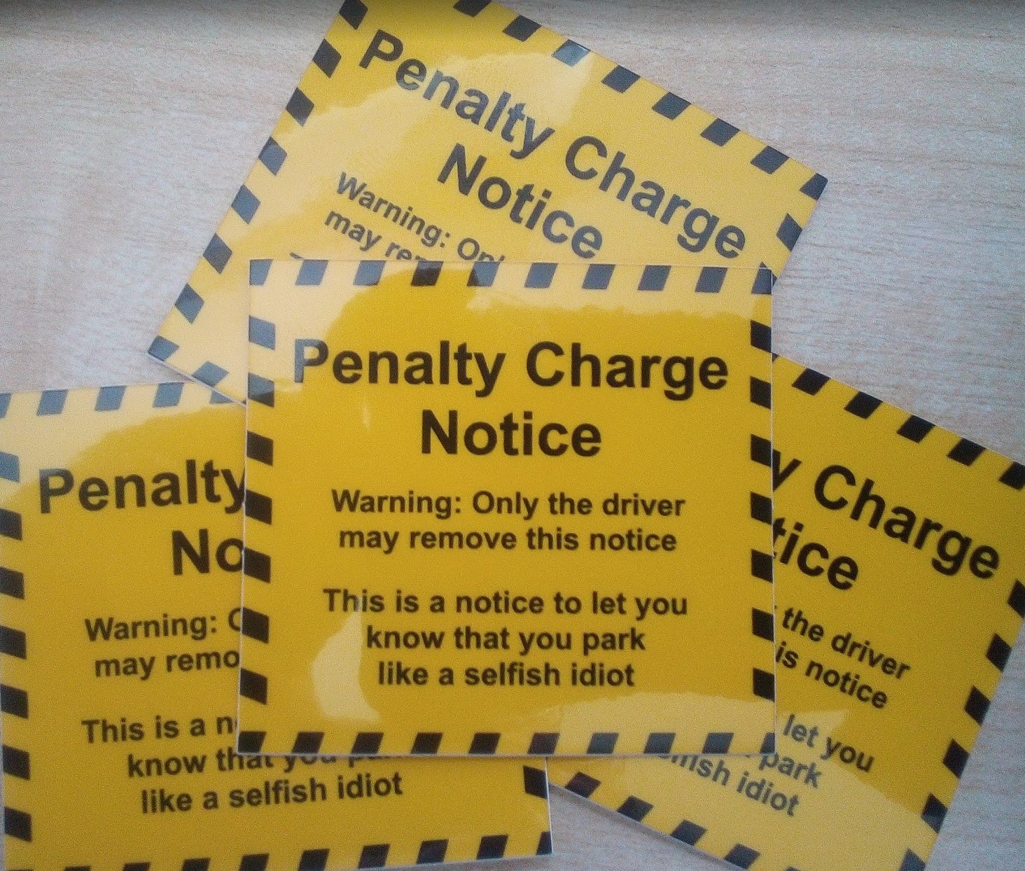 Penalty charge stickers