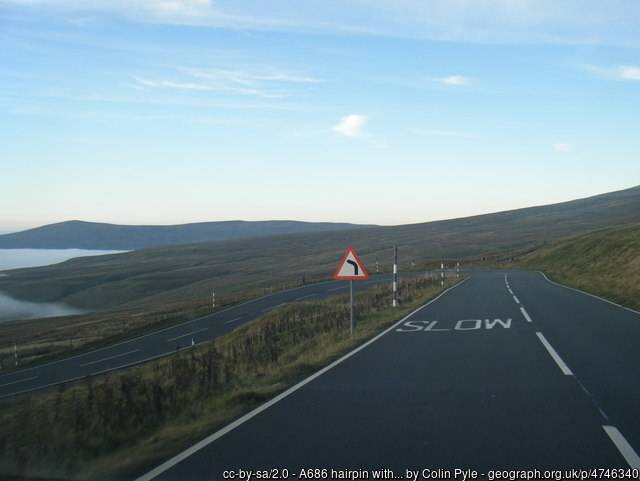 Almost at the peak of Hartside Pass, on the C2C cycle route